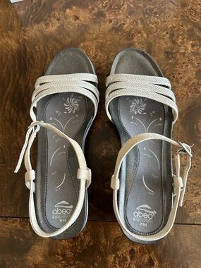 Abeo Metallic Silver Strappy Ankle-Sandal